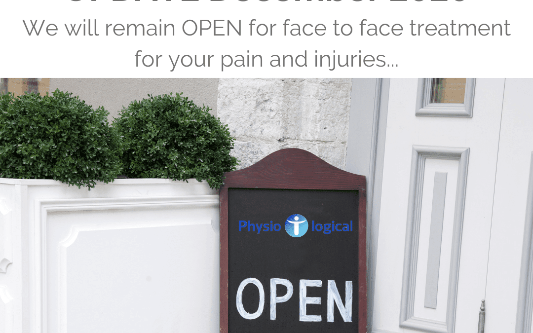 Covid Update – Keeping you safe in our Three Tier 2 Physiotherapy Clinics